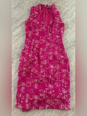 Fuchsia Tweed Sheath Dress